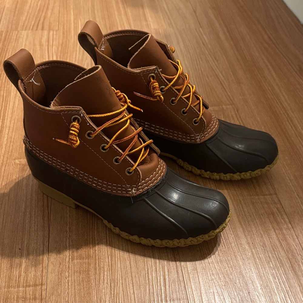 L.L. Bean Men’s Tan and Black Rain Boots